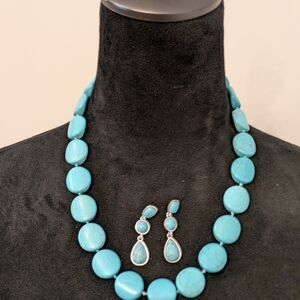 Turquoise Disk Shaped 20.5" Necklace